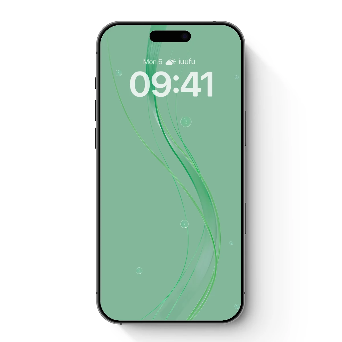 Ethereal Green Whispers: Flowing Lines and Bubbles