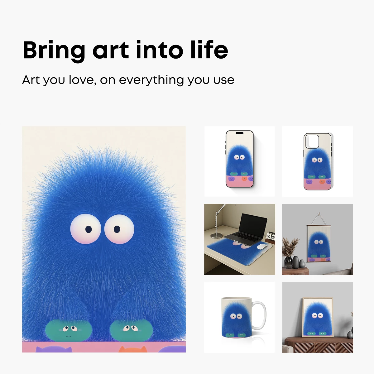 Fuzzy Blue Monster and Mini Friends - Image 2