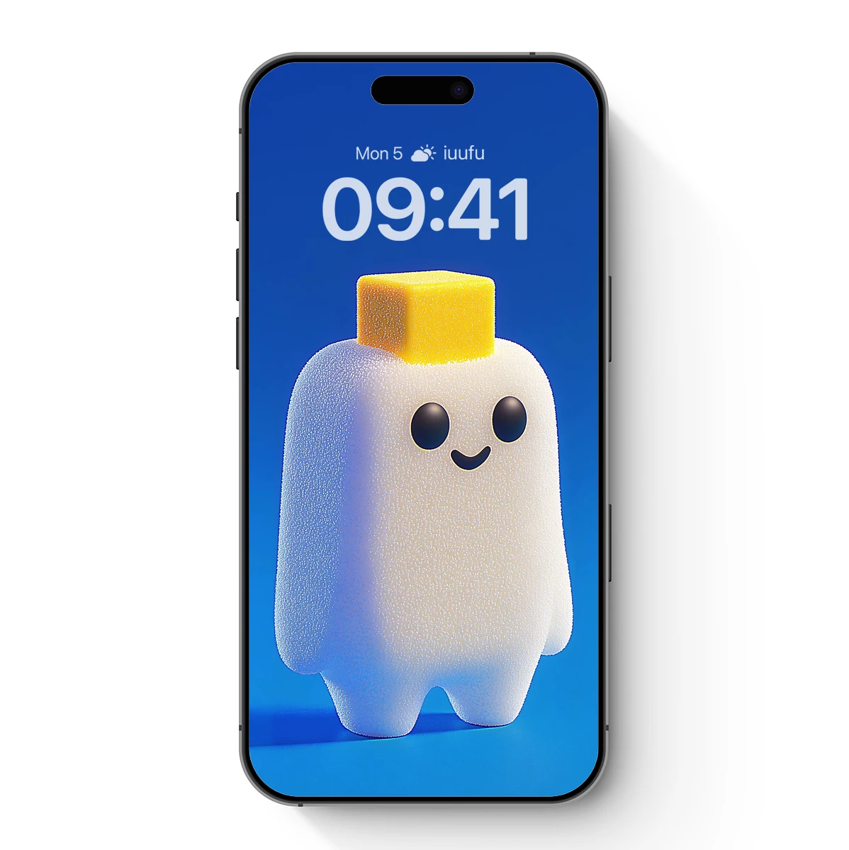 Cute Ghost with Yellow Hat: Whimsical 3D Art