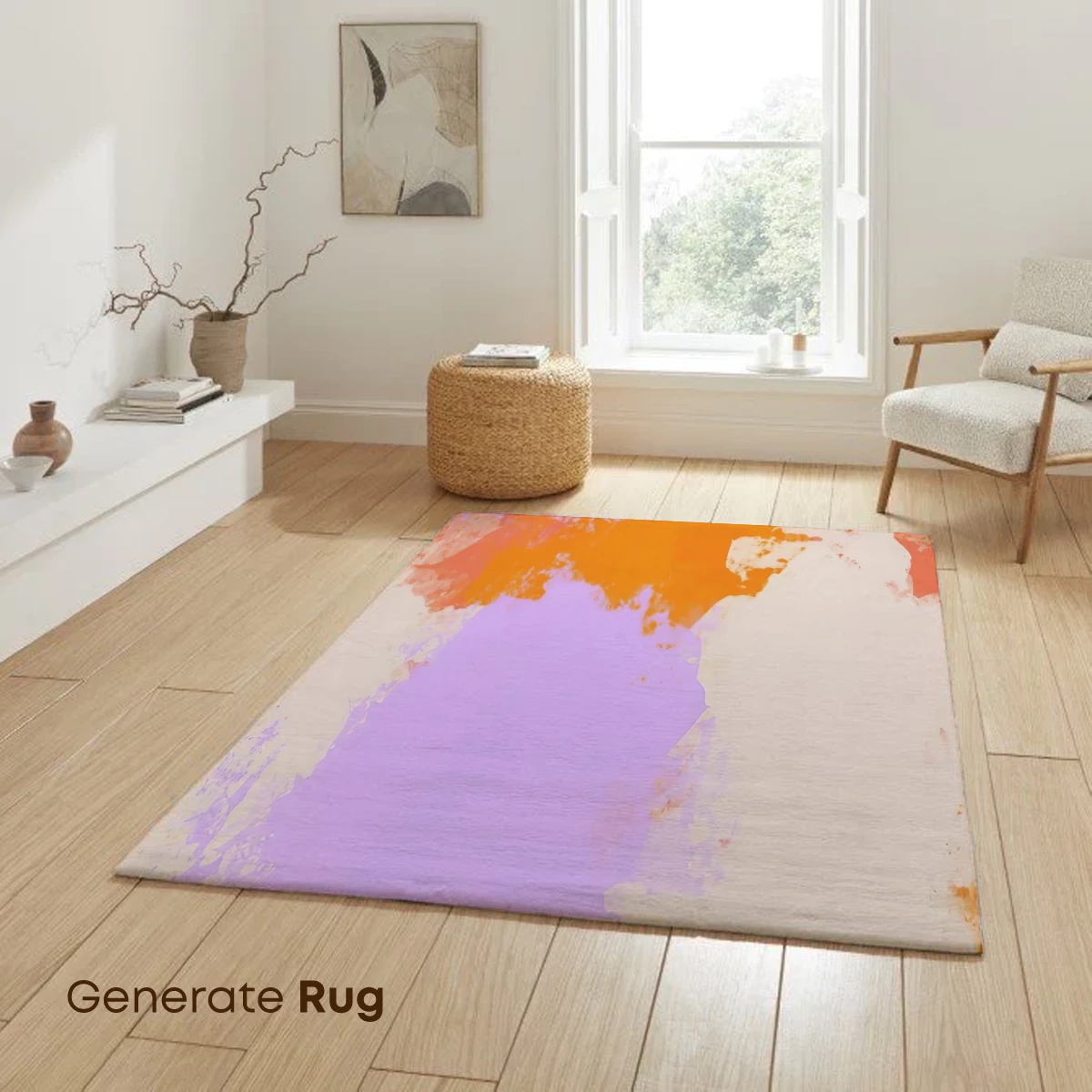 Vibrant Abstract Fusion: Orange and Lilac Harmony - Image 6