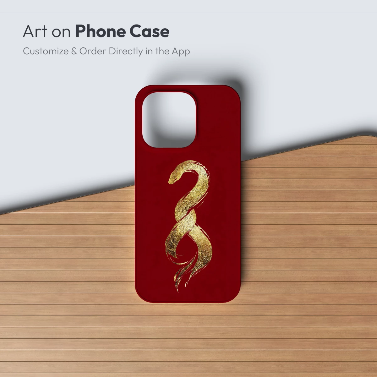 Golden Serpent on Crimson: Elegance Uncoiled - Image 2