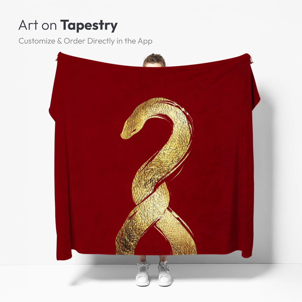 Golden Serpent on Crimson: Elegance Uncoiled - Image 4