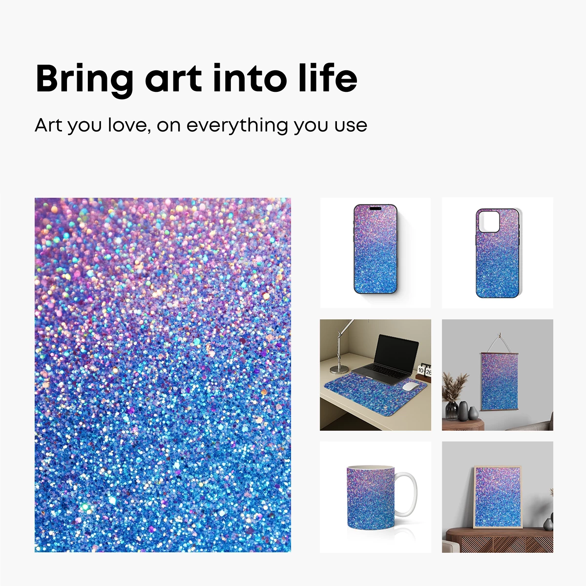 Glitter Gradient Odyssey: Blue to Purple Sparkle - Image 2