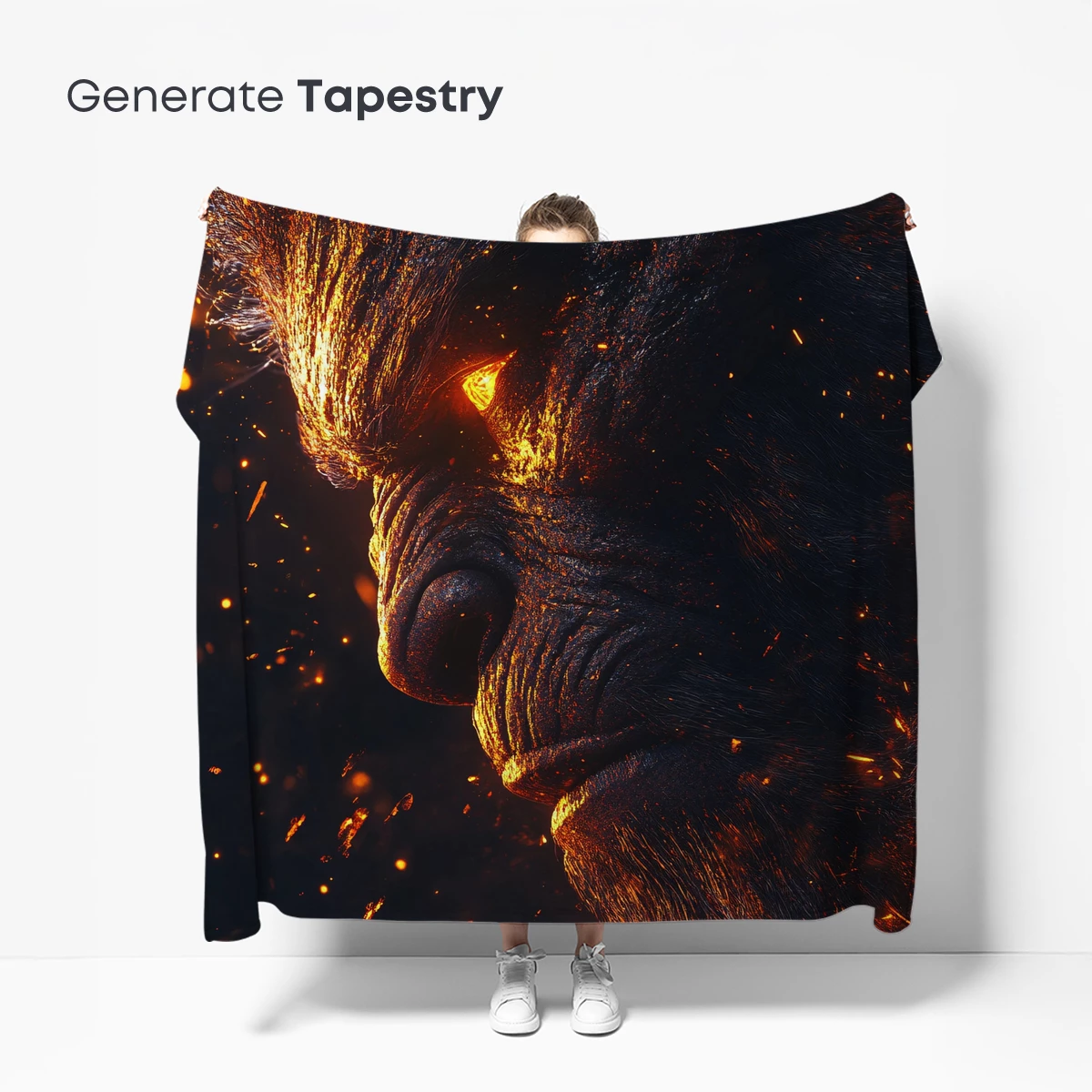 Fiery Ape: Mythic Beast in Ember Light - Image 5