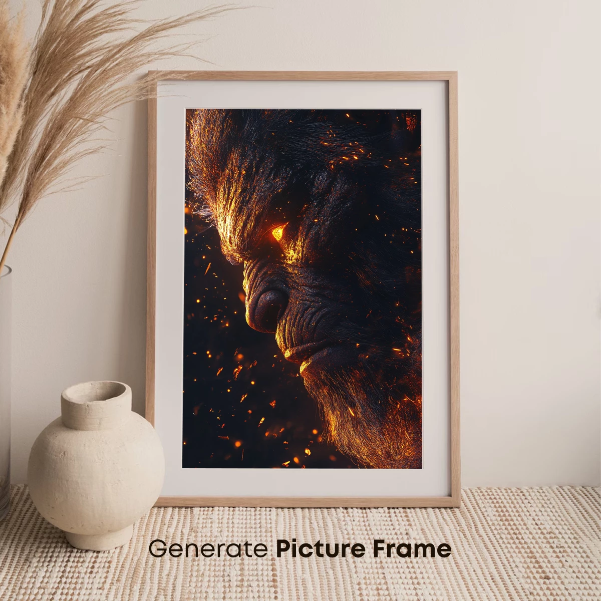 Fiery Ape: Mythic Beast in Ember Light - Image 7