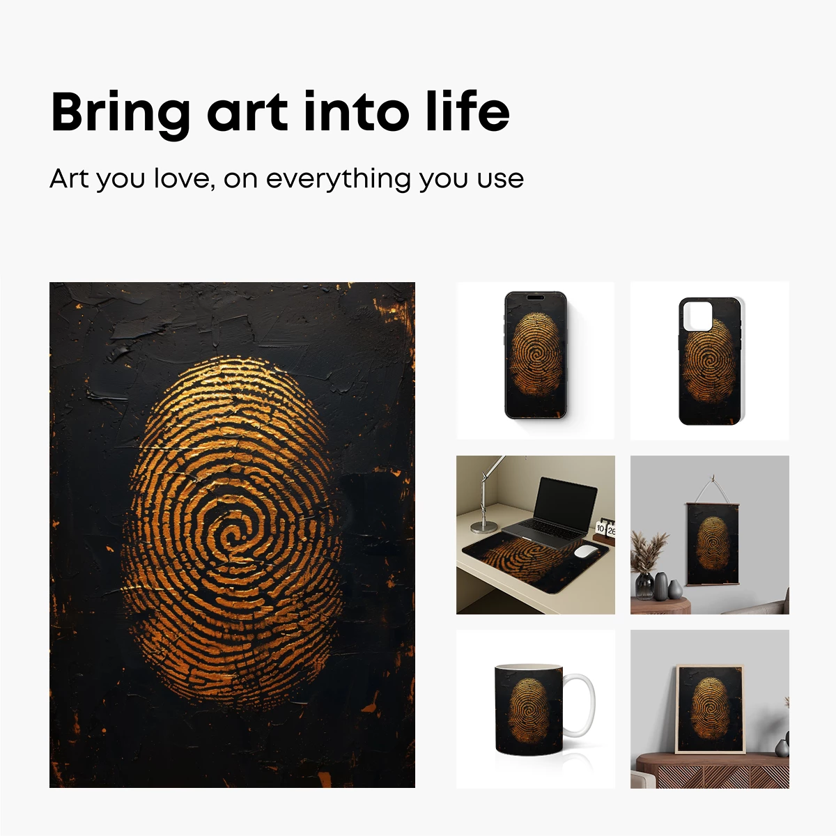 Golden Spiral Whirl: Enigmatic Fingerprint Art - Image 2