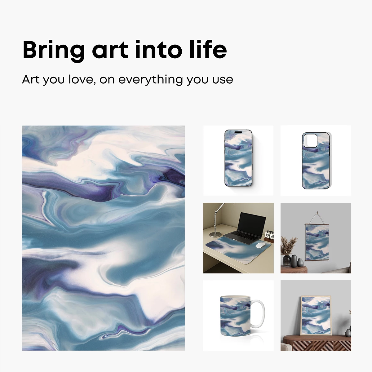 Ethereal Ocean Waves: Abstract Fluid Art - Image 2