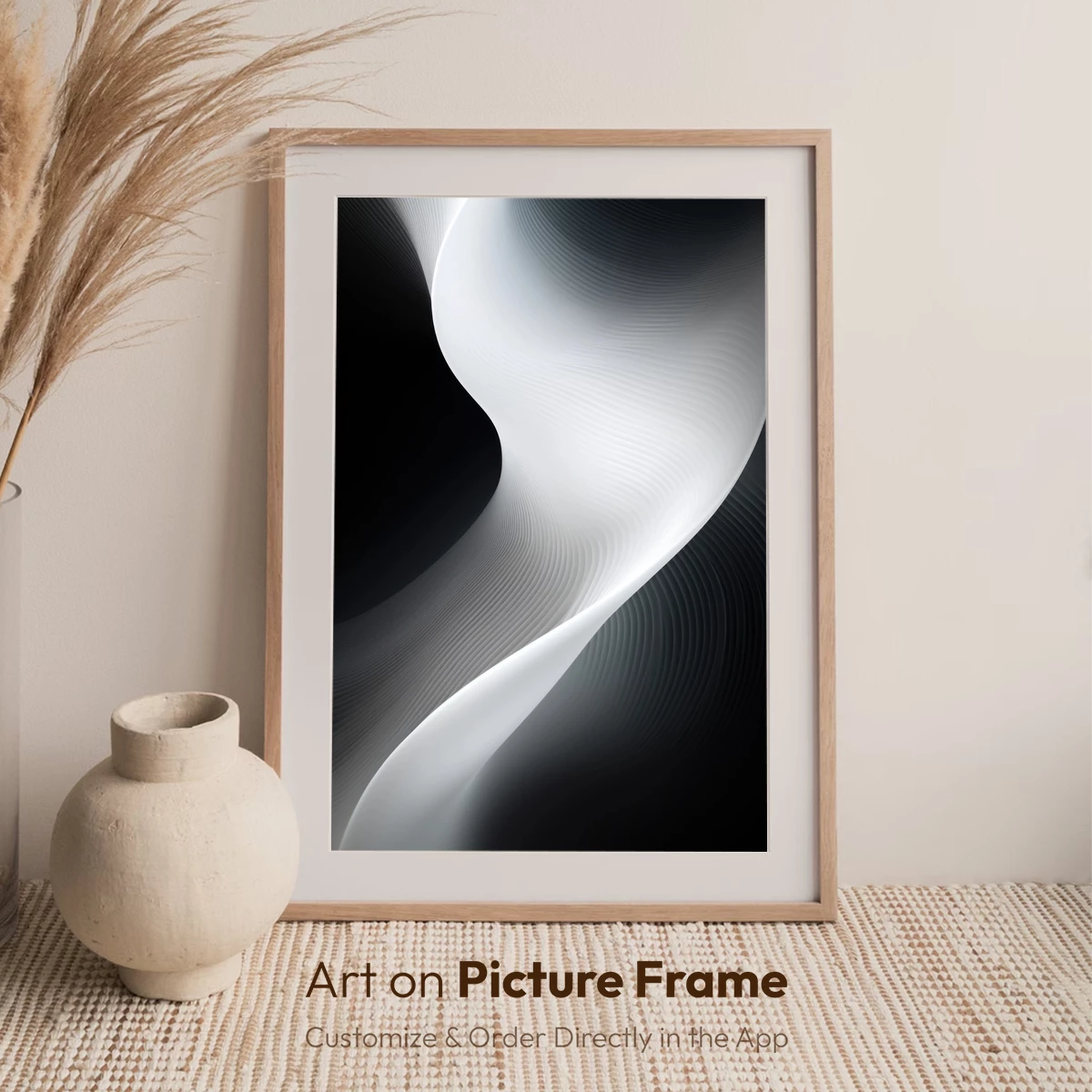 Elegant Monochrome Waves: A Dance of Light and Shadow - Image 7