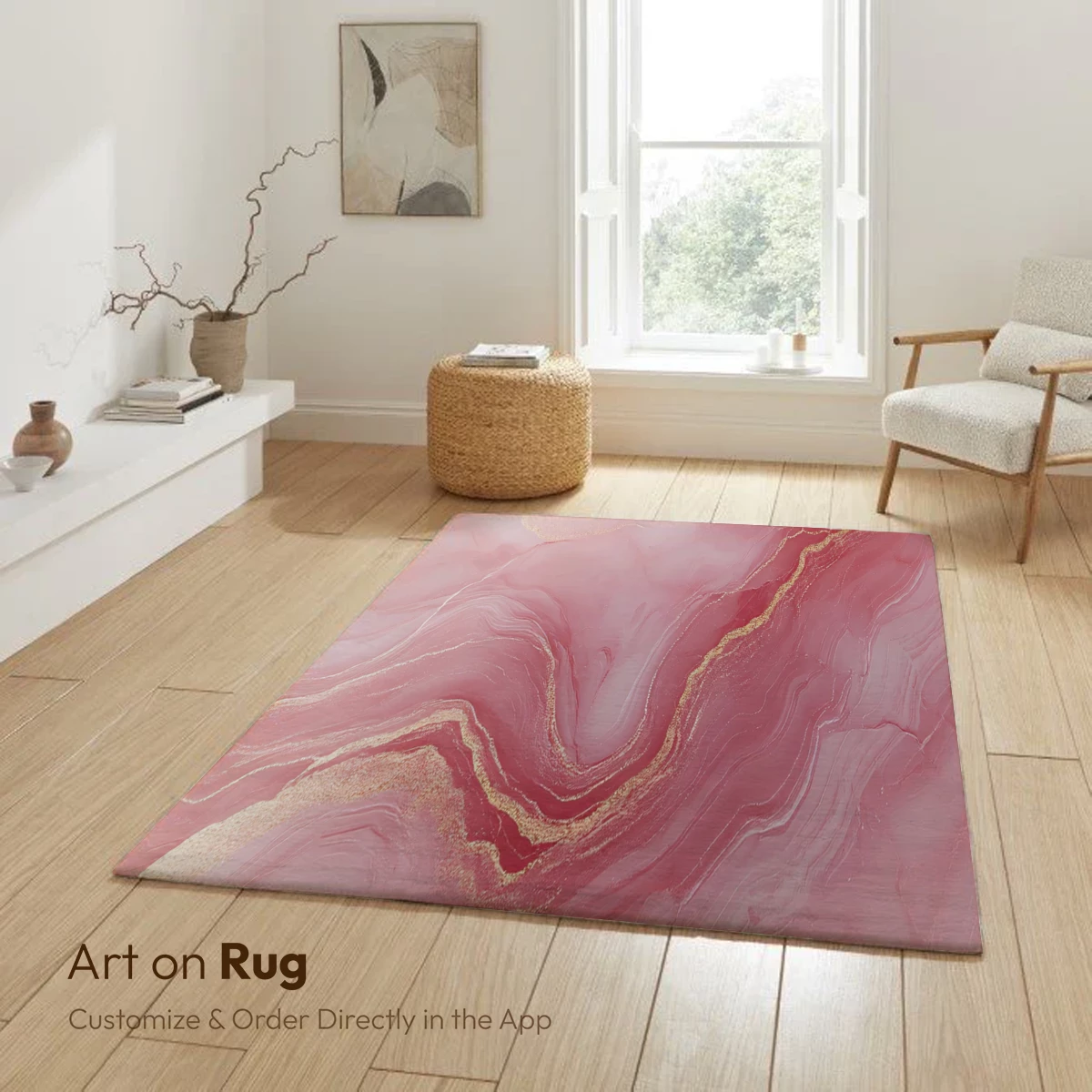 Blush Marble Elegance with Golden Veins - Image 6