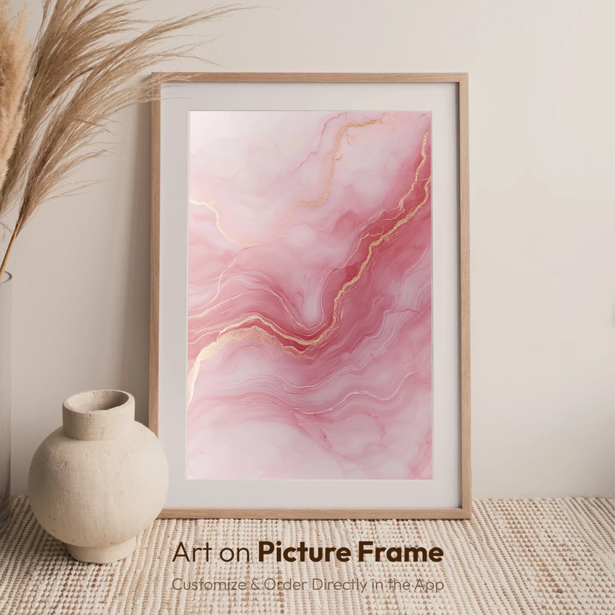 Blush Marble Elegance with Golden Veins - Image 7