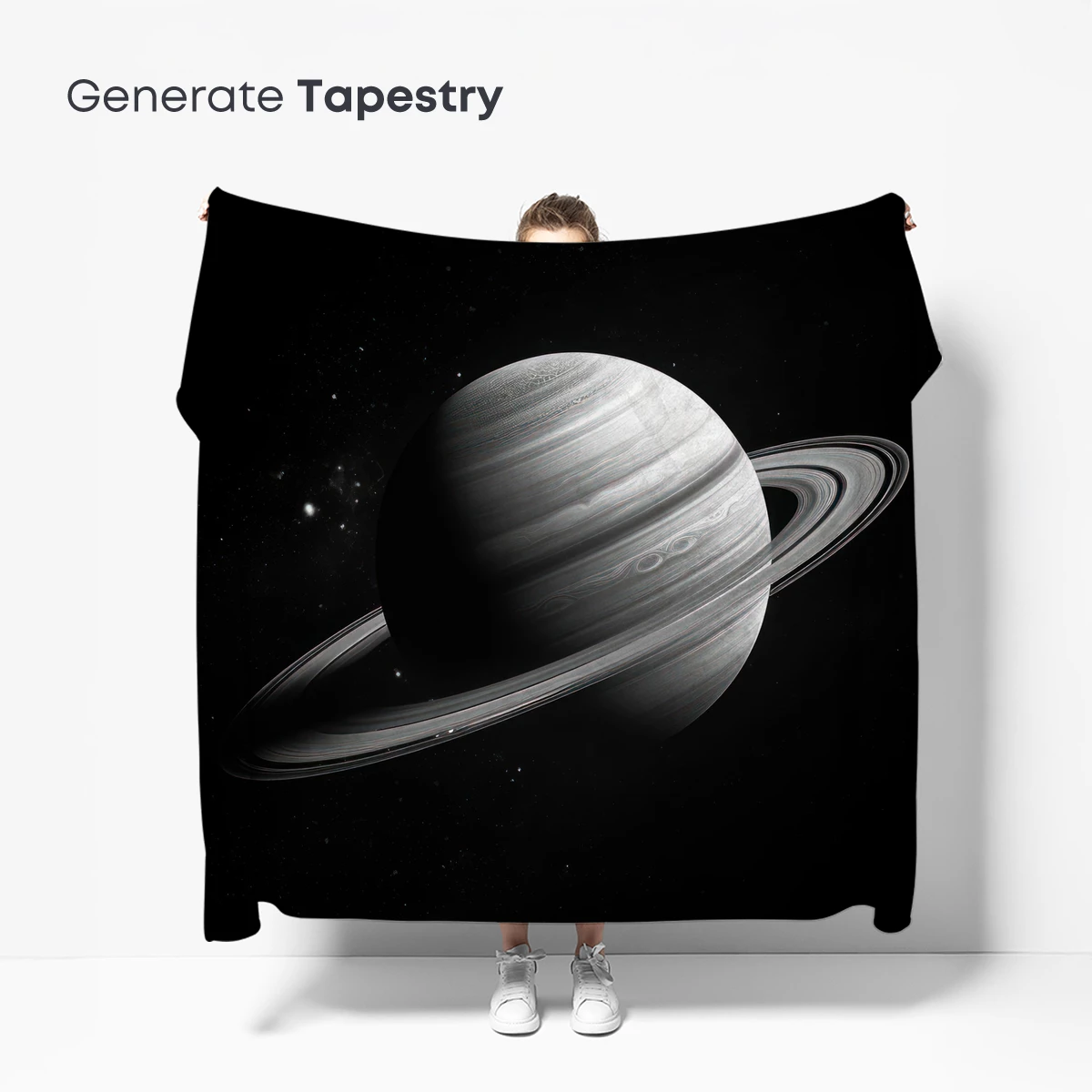 Eternal Saturn: Cosmic Elegance in Monochrome - Image 5