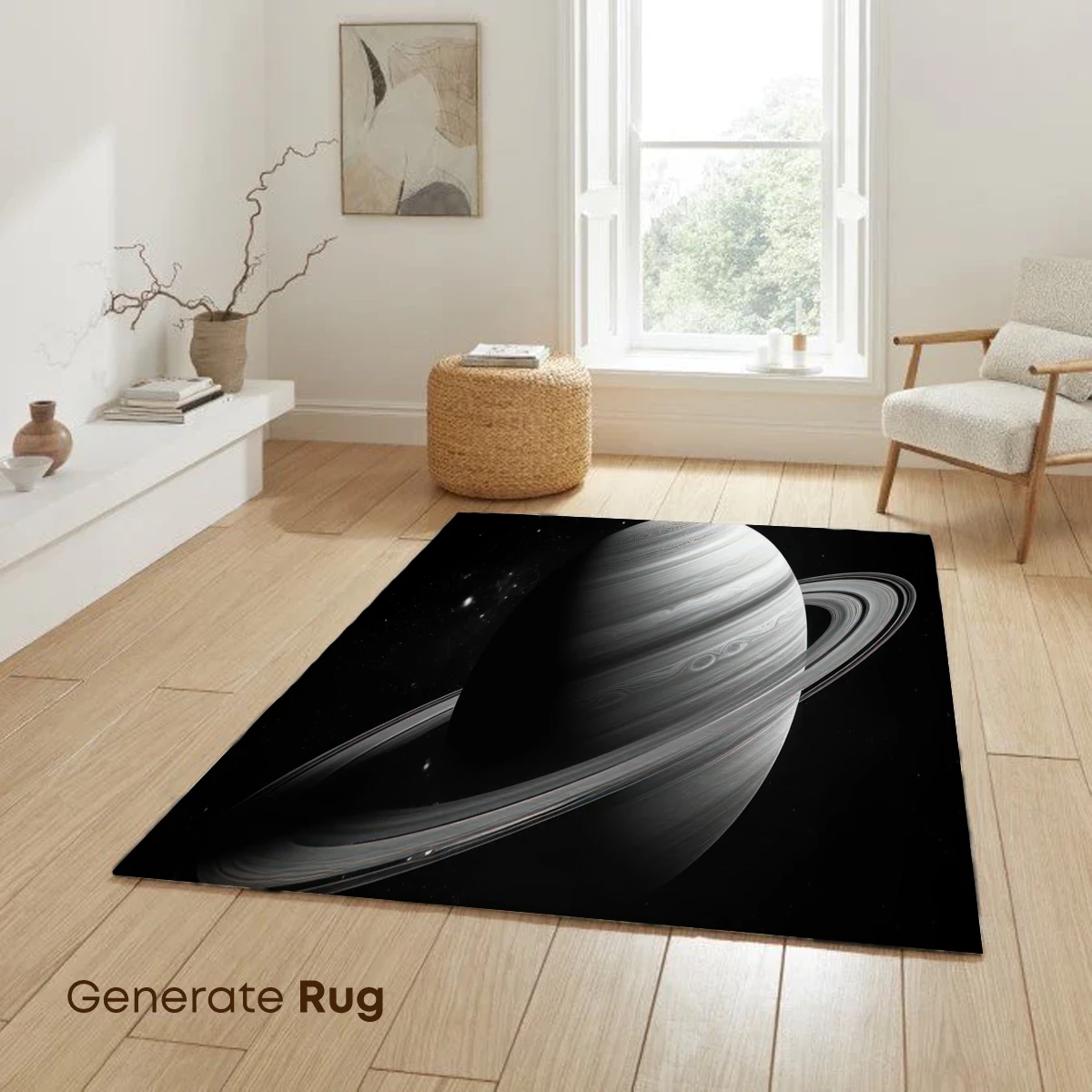 Eternal Saturn: Cosmic Elegance in Monochrome - Image 6