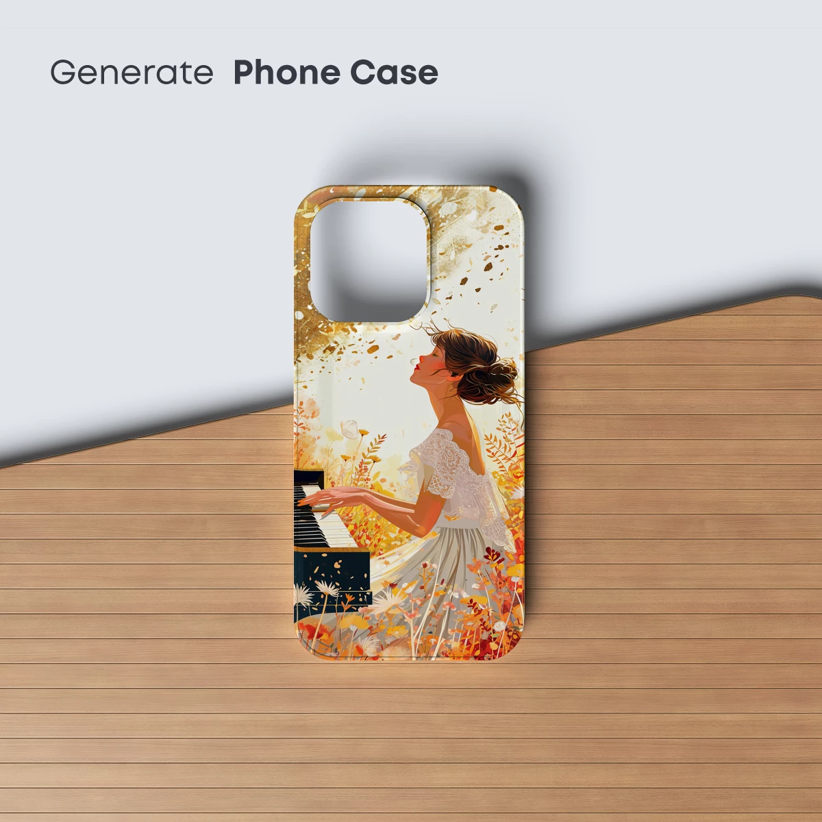 Autumnal Melody: Piano in the Floral Breeze - Image 3