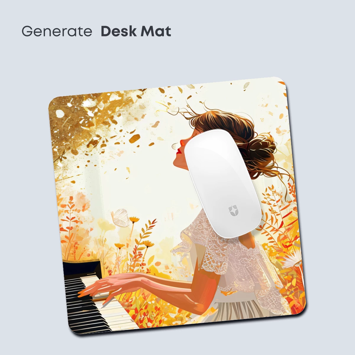 Autumnal Melody: Piano in the Floral Breeze - Image 4