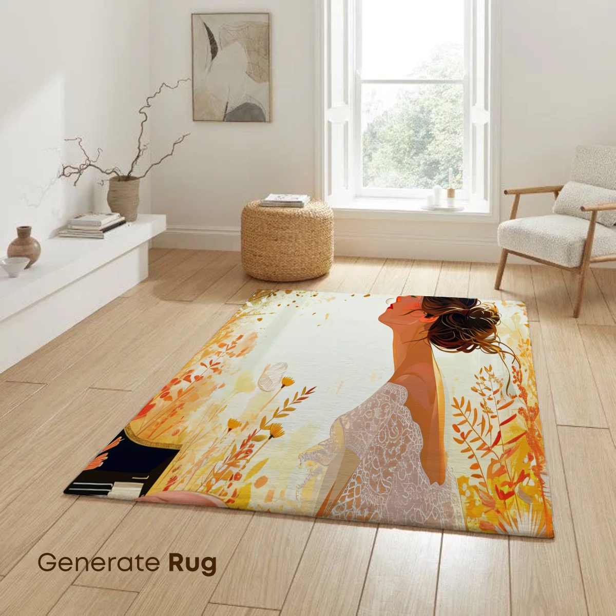 Autumnal Melody: Piano in the Floral Breeze - Image 6