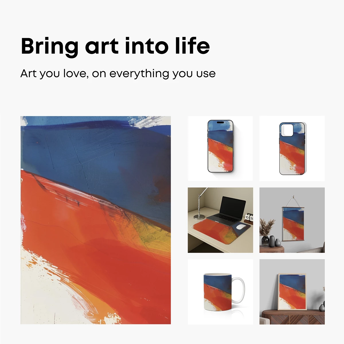 Abstract Horizon: Red and Blue Fusion - Image 2