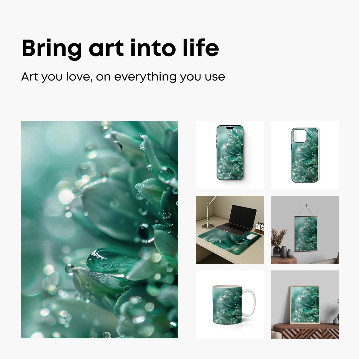 Emerald Dew Drops: A Luminous Succulent Symphony - Image 2