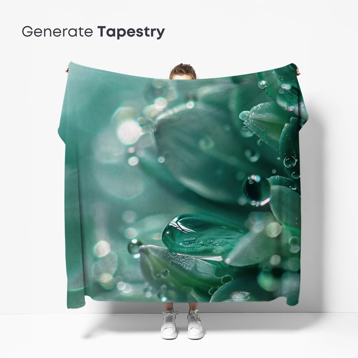 Emerald Dew Drops: A Luminous Succulent Symphony - Image 5