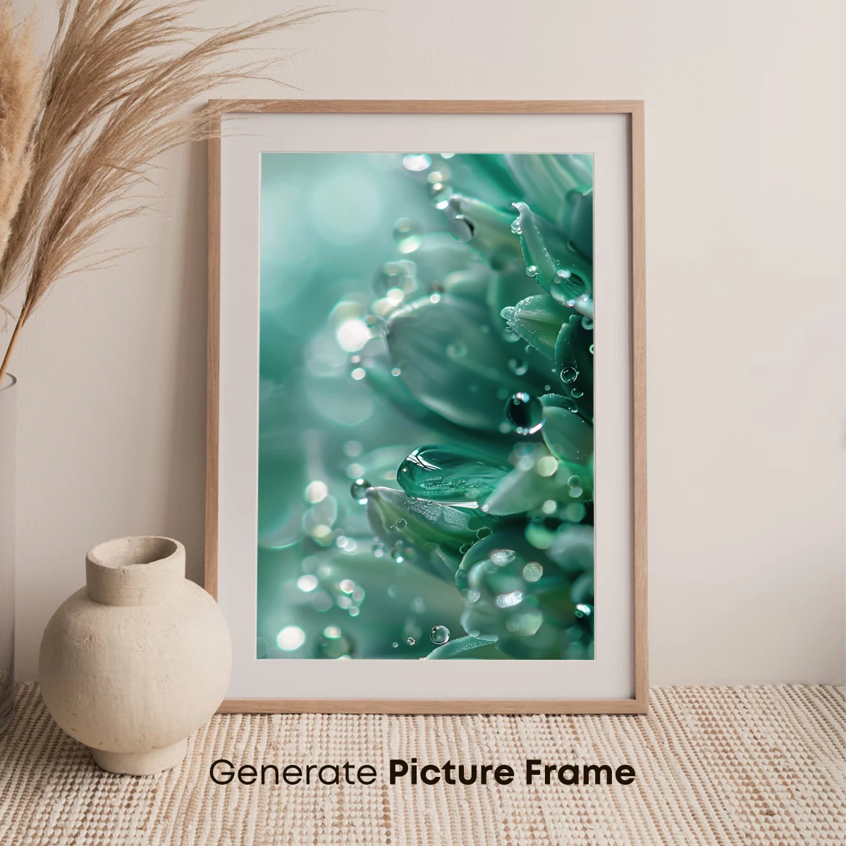 Emerald Dew Drops: A Luminous Succulent Symphony - Image 7