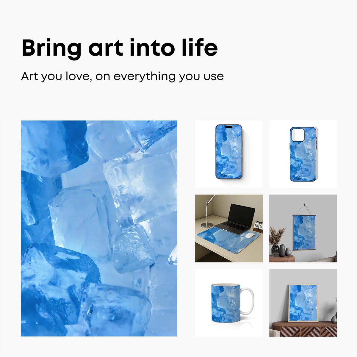 Crystal Ice Cubes: Frosty Blue Serenity - Image 2