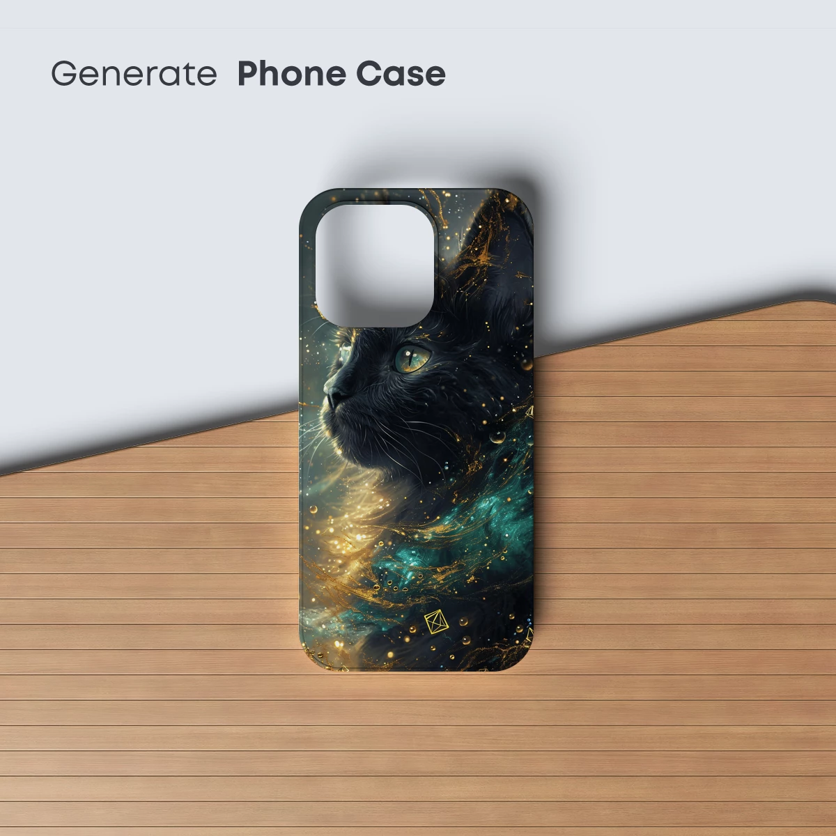 Cosmic Cat: Golden Whiskers in Stardust - Image 3