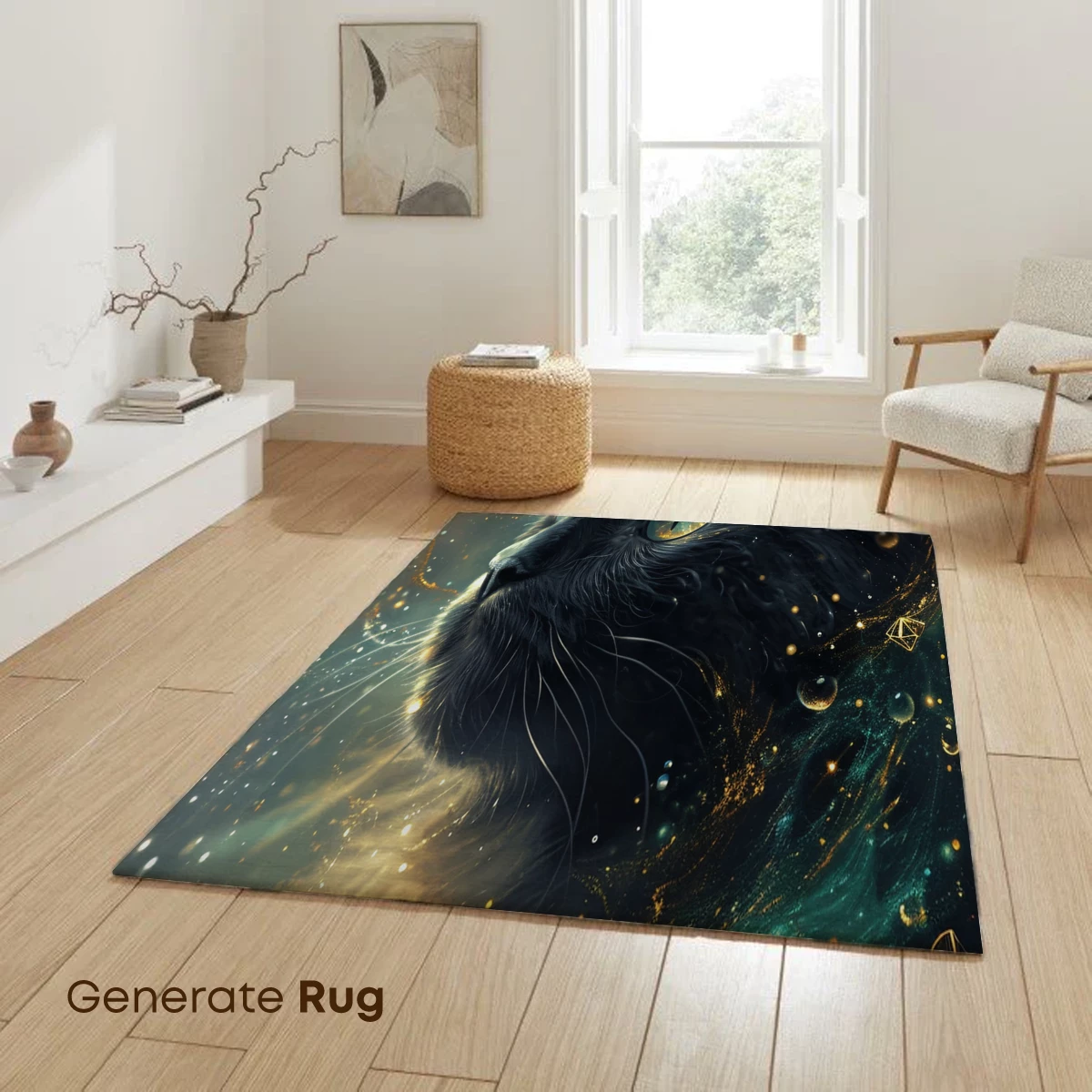 Cosmic Cat: Golden Whiskers in Stardust - Image 6