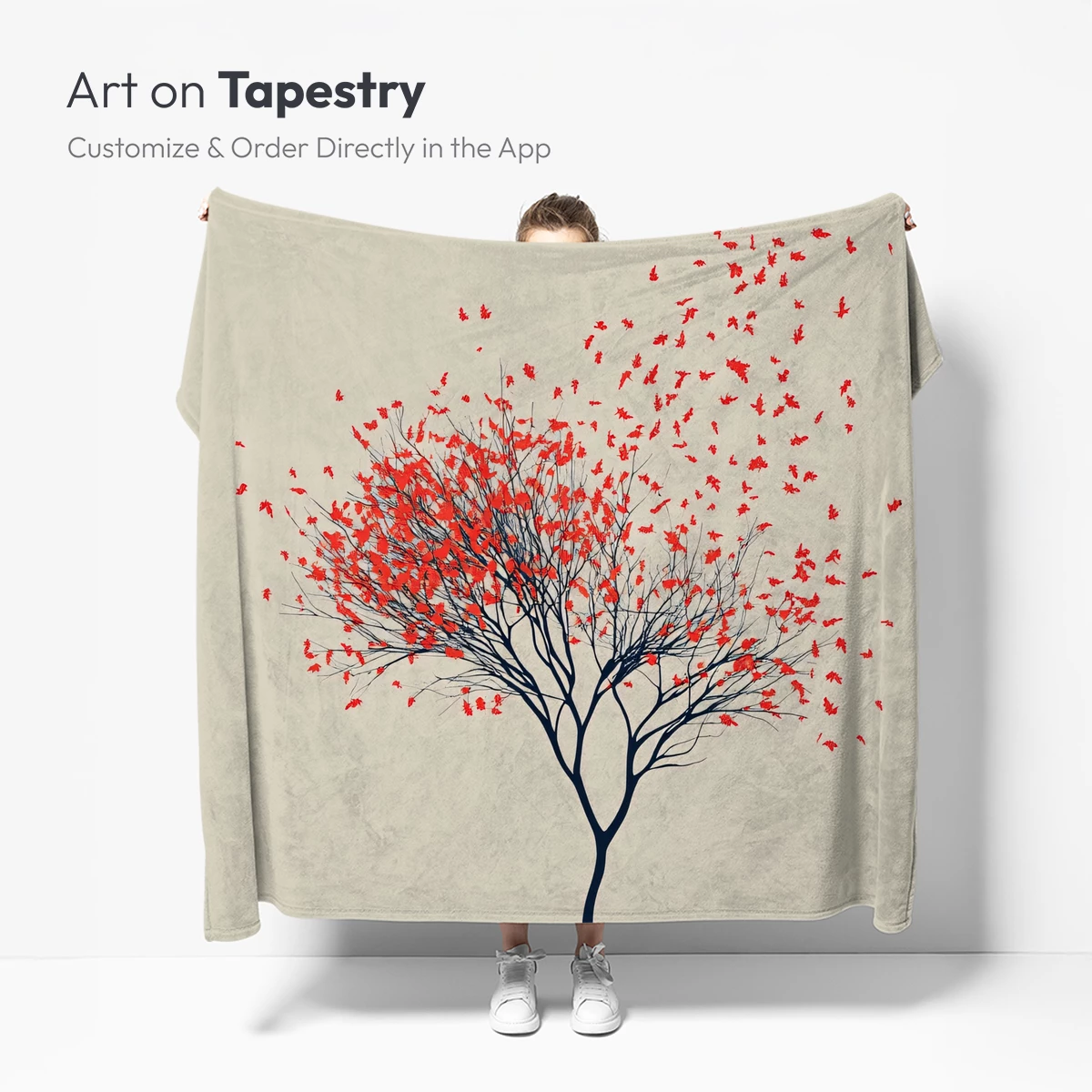 Autumn's Whisper: Tree of Falling Leaves - Image 4