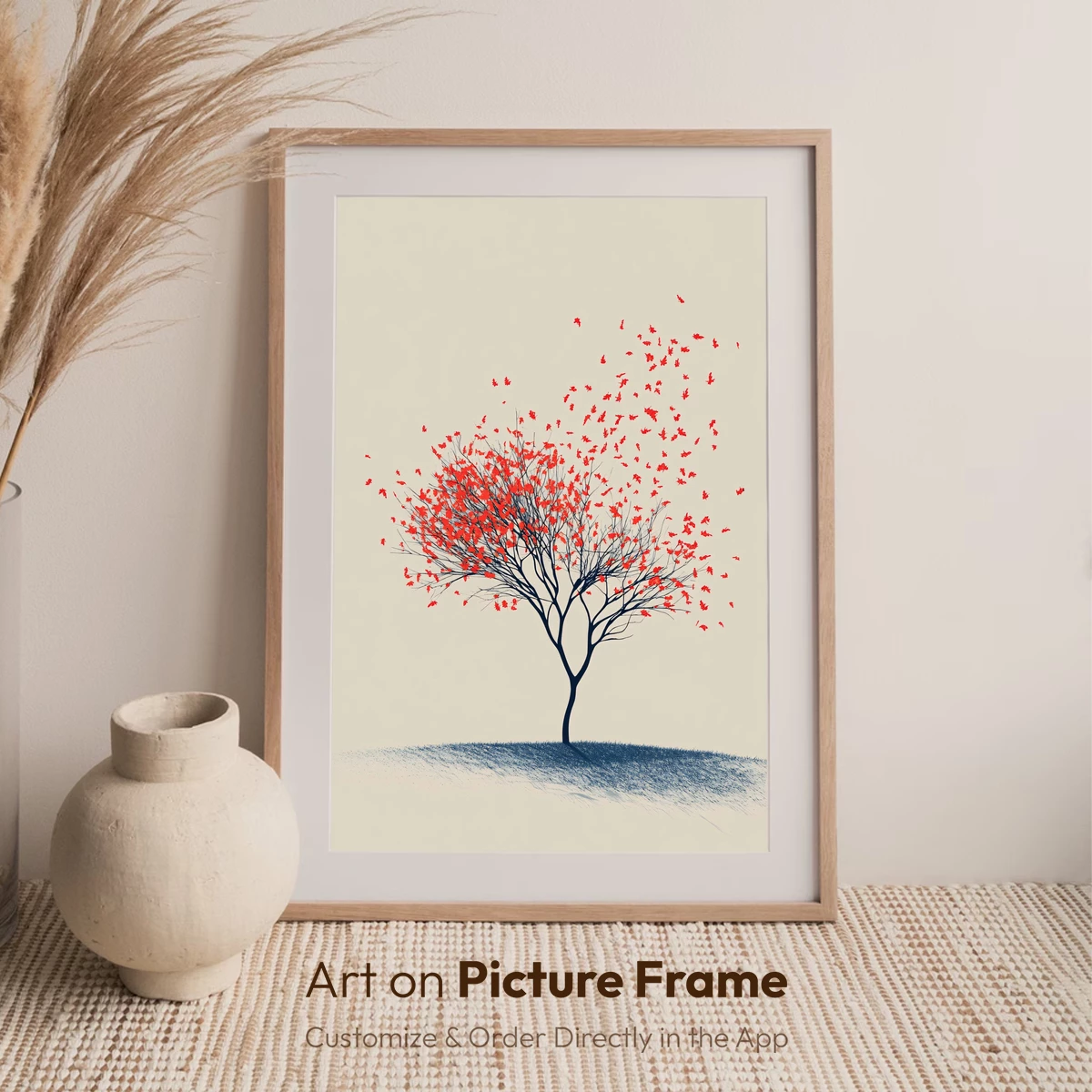 Autumn's Whisper: Tree of Falling Leaves - Image 6