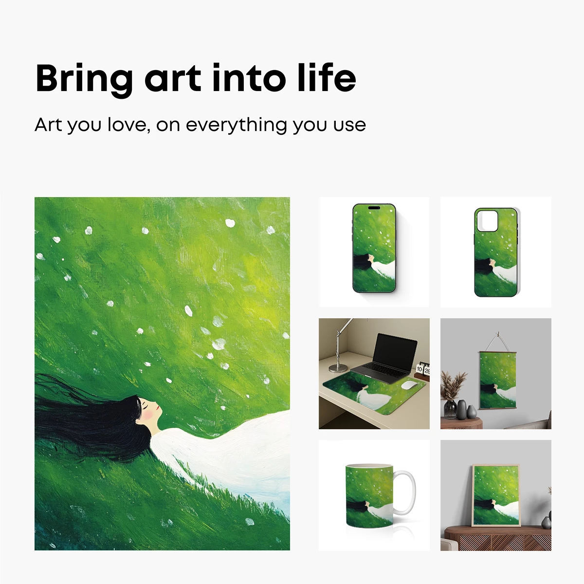 Ethereal Dreamer in Verdant Waves - Image 2