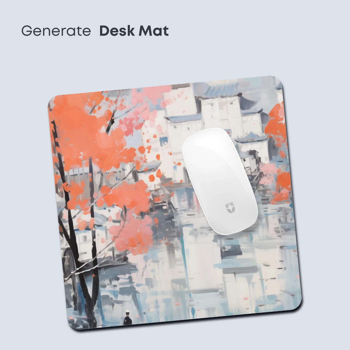 Autumnal Serenity: Rowboat Amidst Cherry Blossoms - Image 4