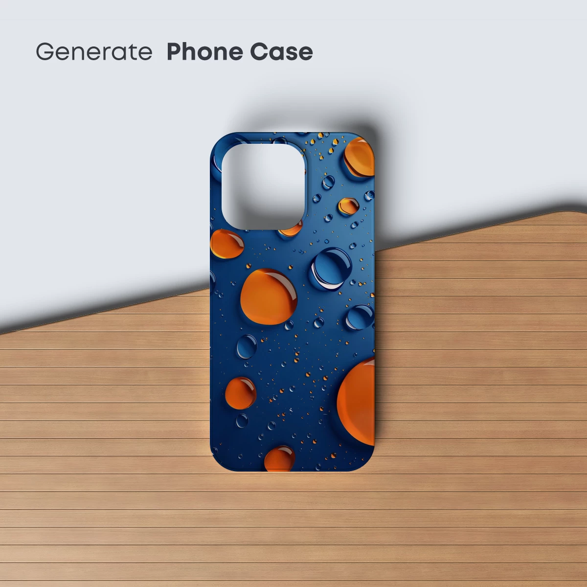 Glistening Spheres: Blue and Amber Droplets - Image 3