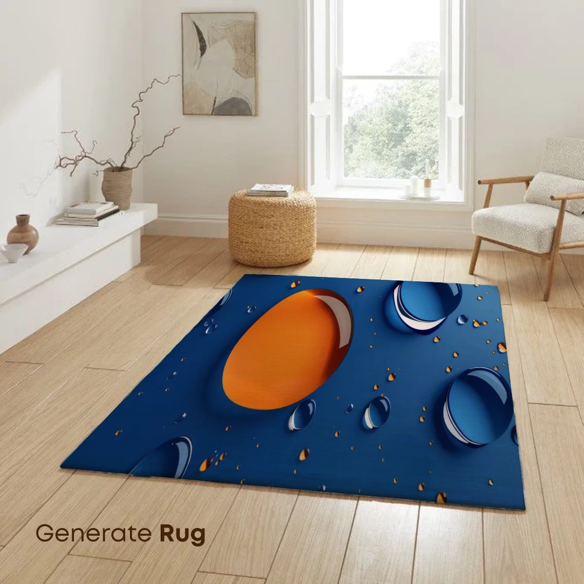 Glistening Spheres: Blue and Amber Droplets - Image 6