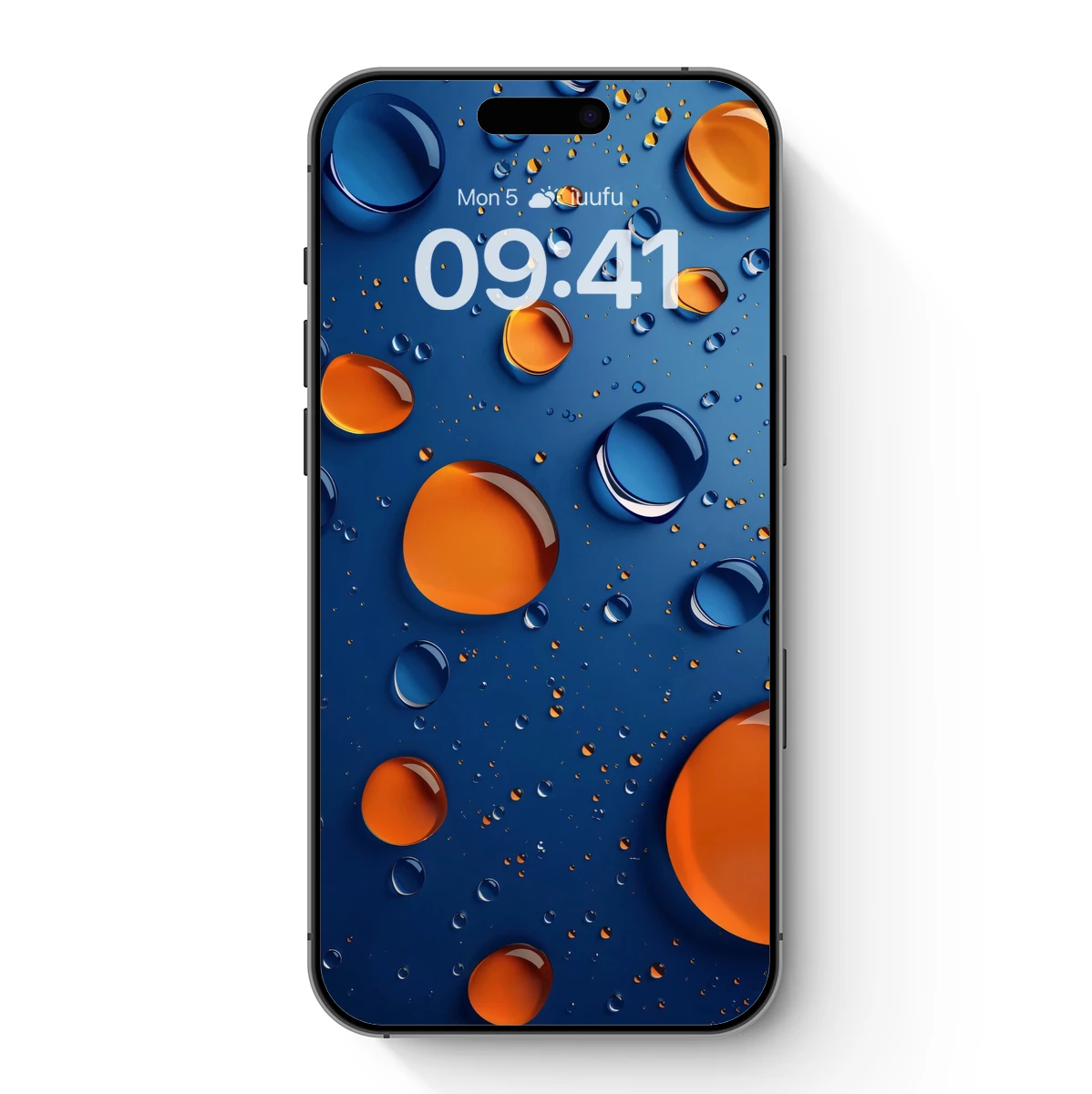Glistening Spheres: Blue and Amber Droplets