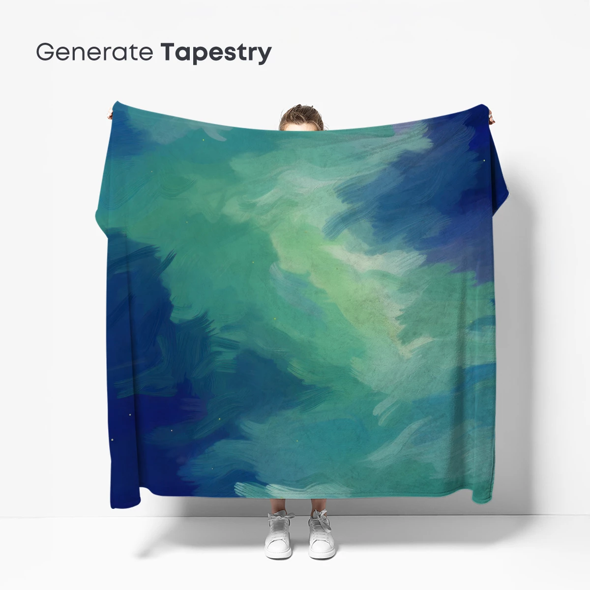 Aurora's Whisper: Ethereal Clouds in Teal and Blue - Image 5