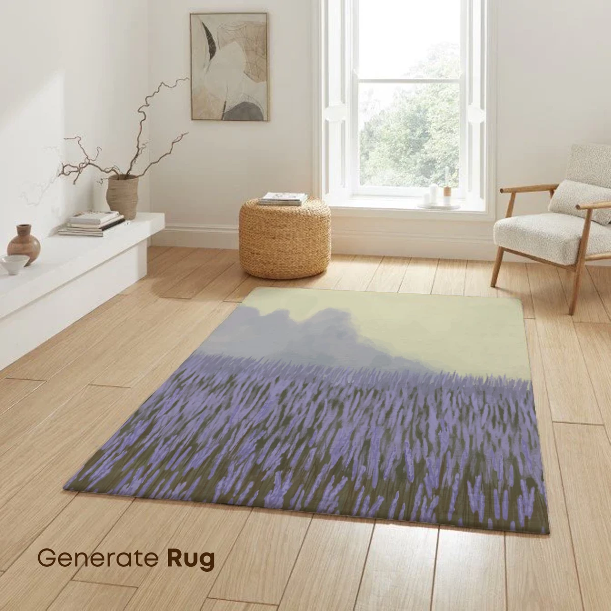 Lavender Fields Under Misty Skies - Image 6