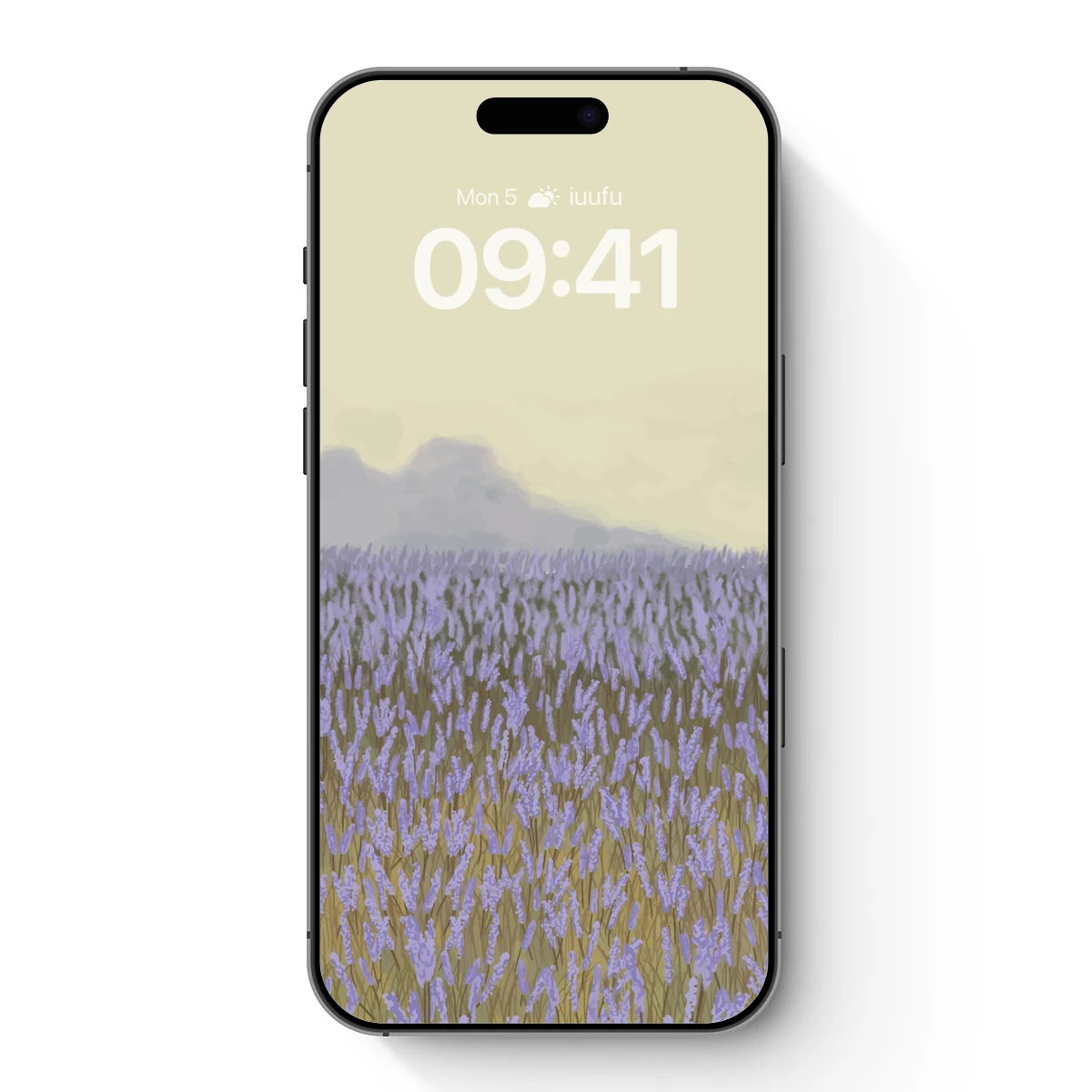 Lavender Fields Under Misty Skies