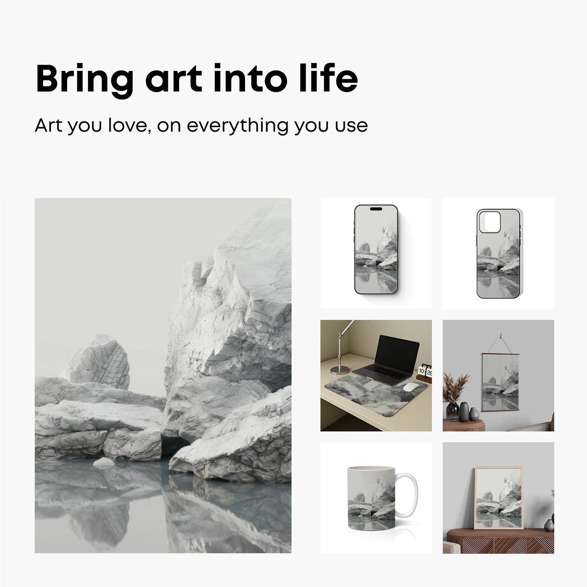 Eternal Ice Reflections: A Monochrome Odyssey - Image 2