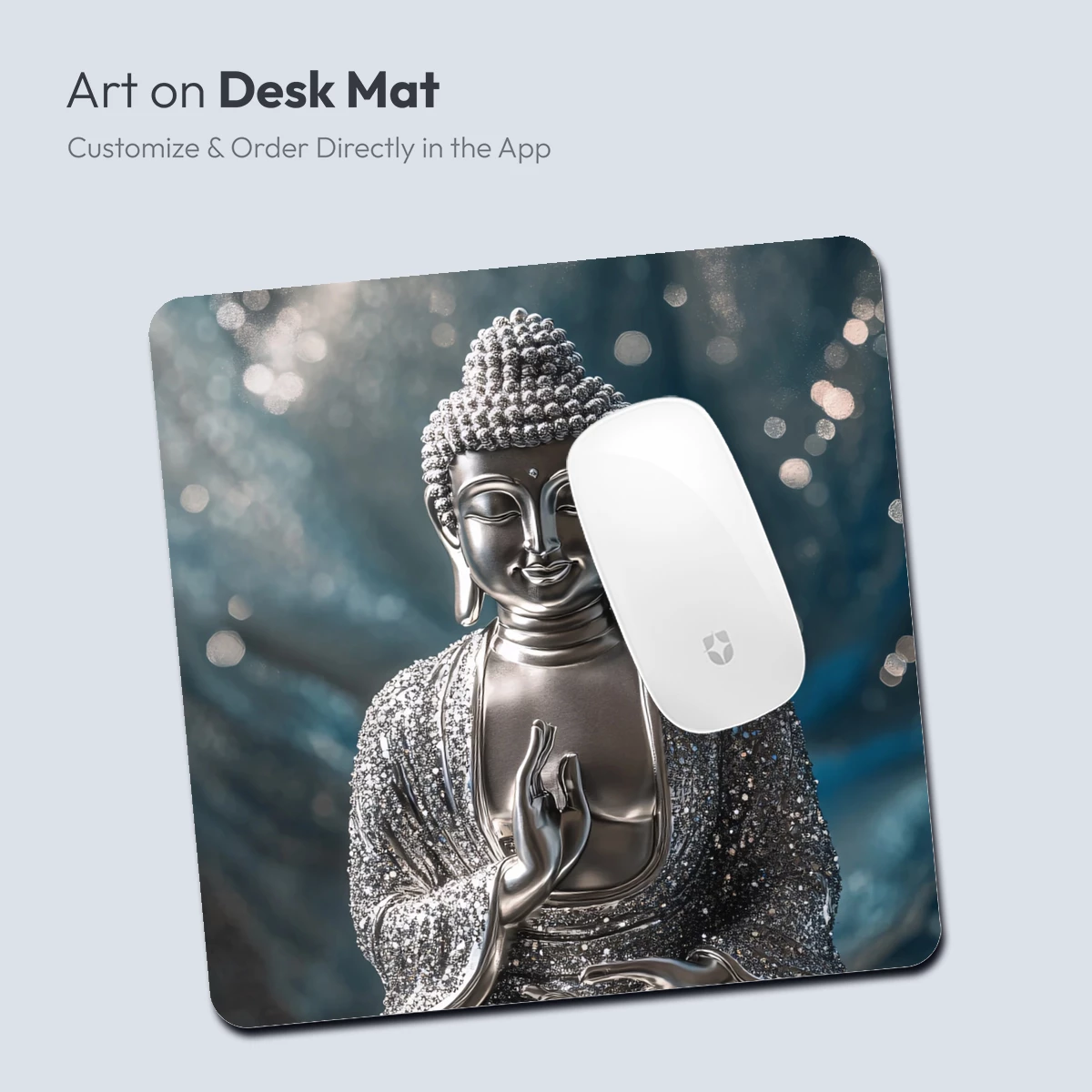 Glittering Silver Buddha: Serene Elegance in Sparkling Detail - Image 4