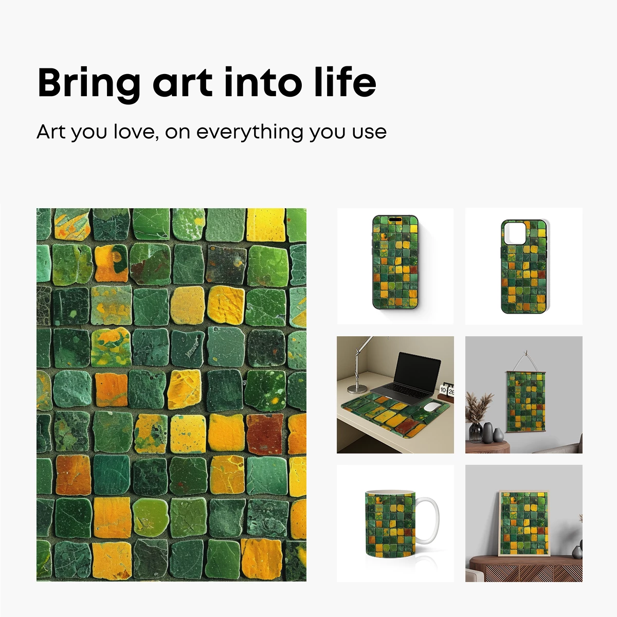Mosaic Verde: Nature's Palette in Tiles - Image 2