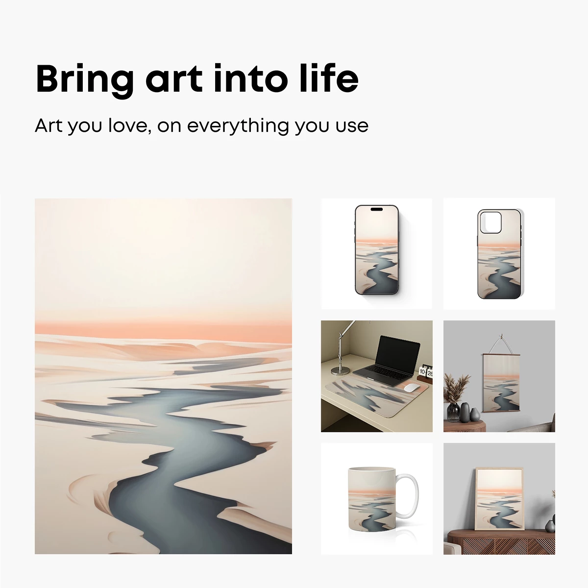 Desert Stream: Minimalist Oasis - Image 2