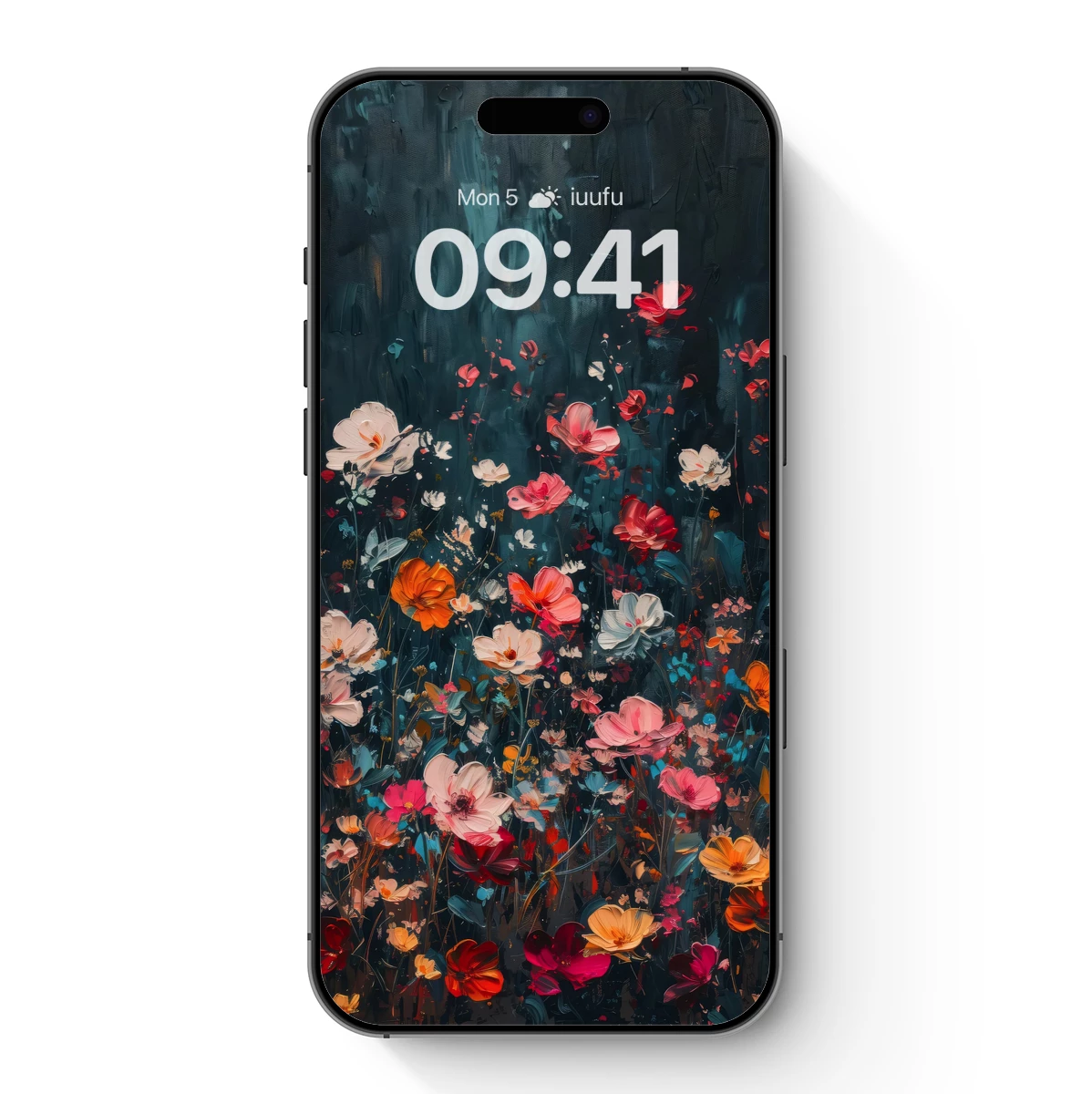 Enchanted Floral Symphony in Dark Canvas