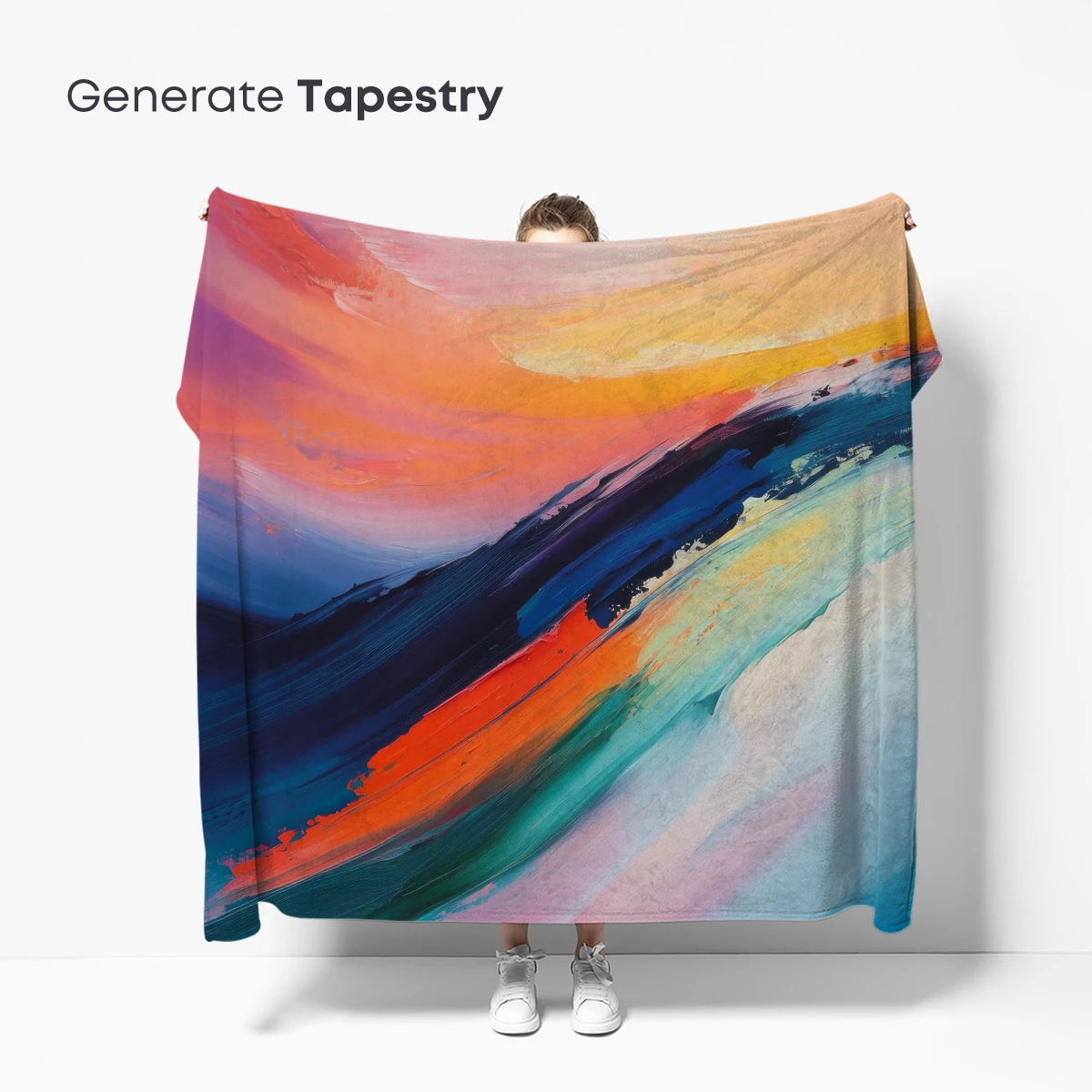 Abstract Sunset Symphony: Colorful Brushstrokes Blend - Image 5