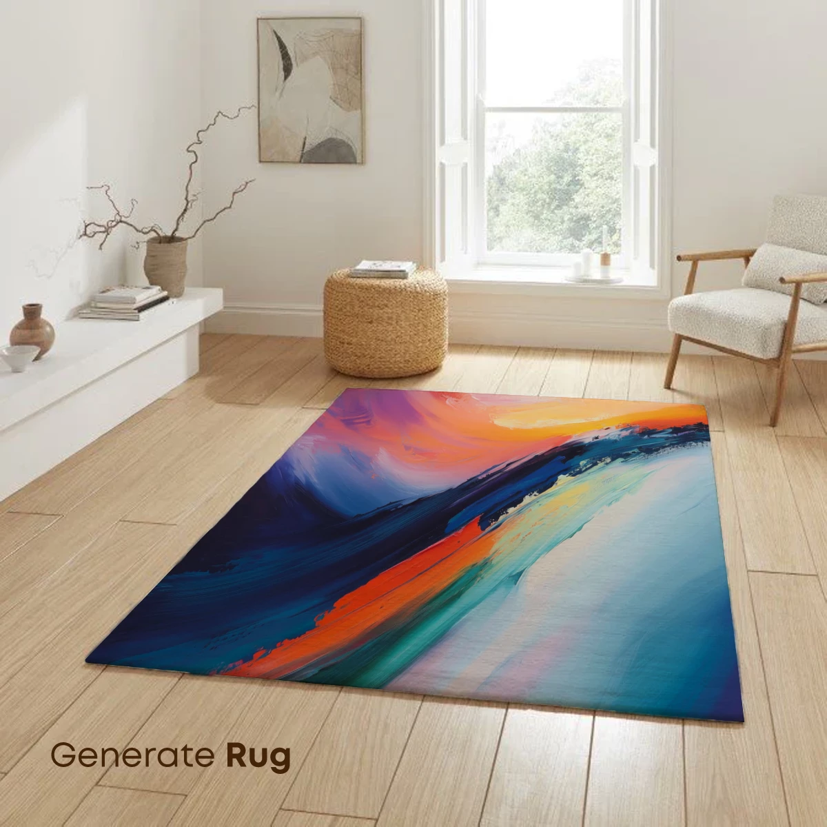 Abstract Sunset Symphony: Colorful Brushstrokes Blend - Image 6