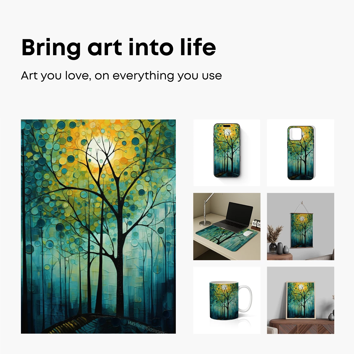 Circle Forest: Abstract Twilight Symphony - Image 2