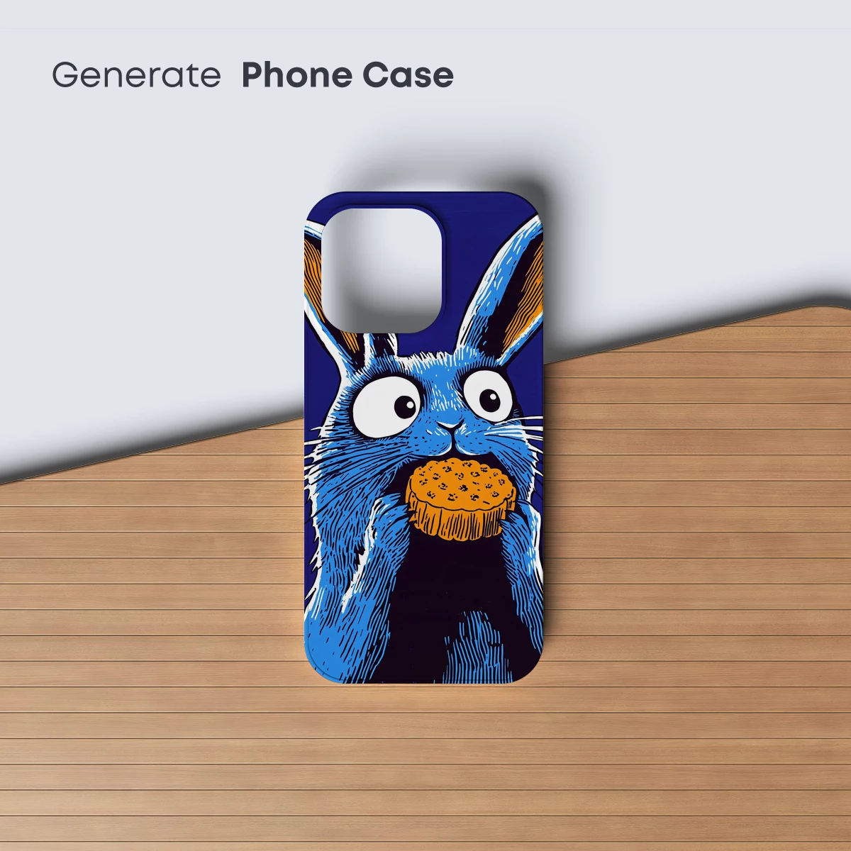Blue Bunny with Cupcake: Whimsical Pop Art Delight - Image 3