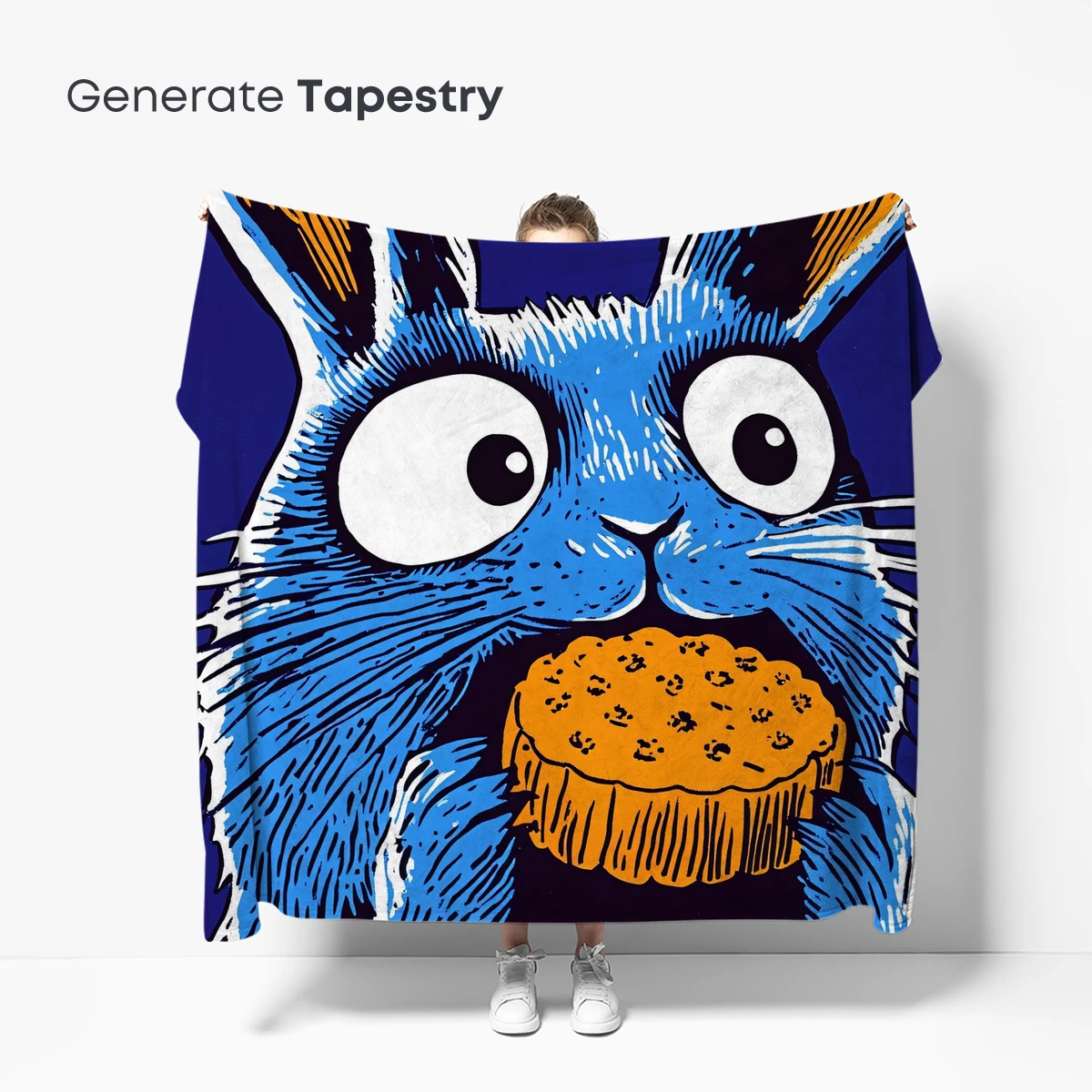 Blue Bunny with Cupcake: Whimsical Pop Art Delight - Image 5