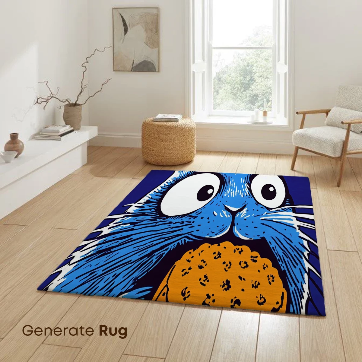 Blue Bunny with Cupcake: Whimsical Pop Art Delight - Image 6