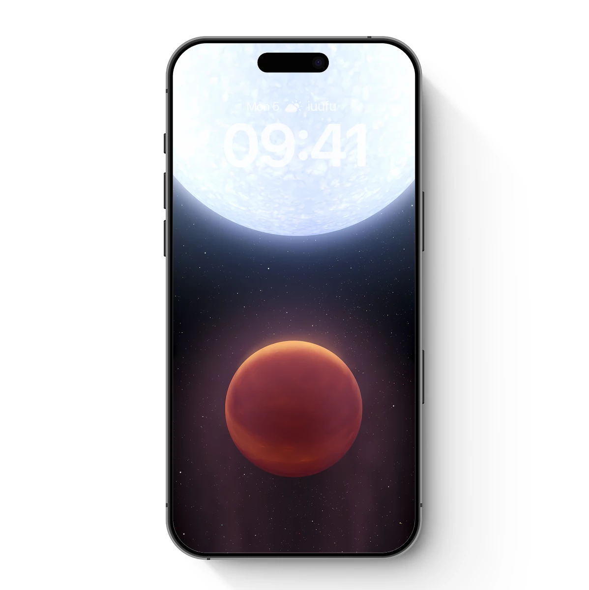 Celestial Duo: Red Planet and Ice Moon