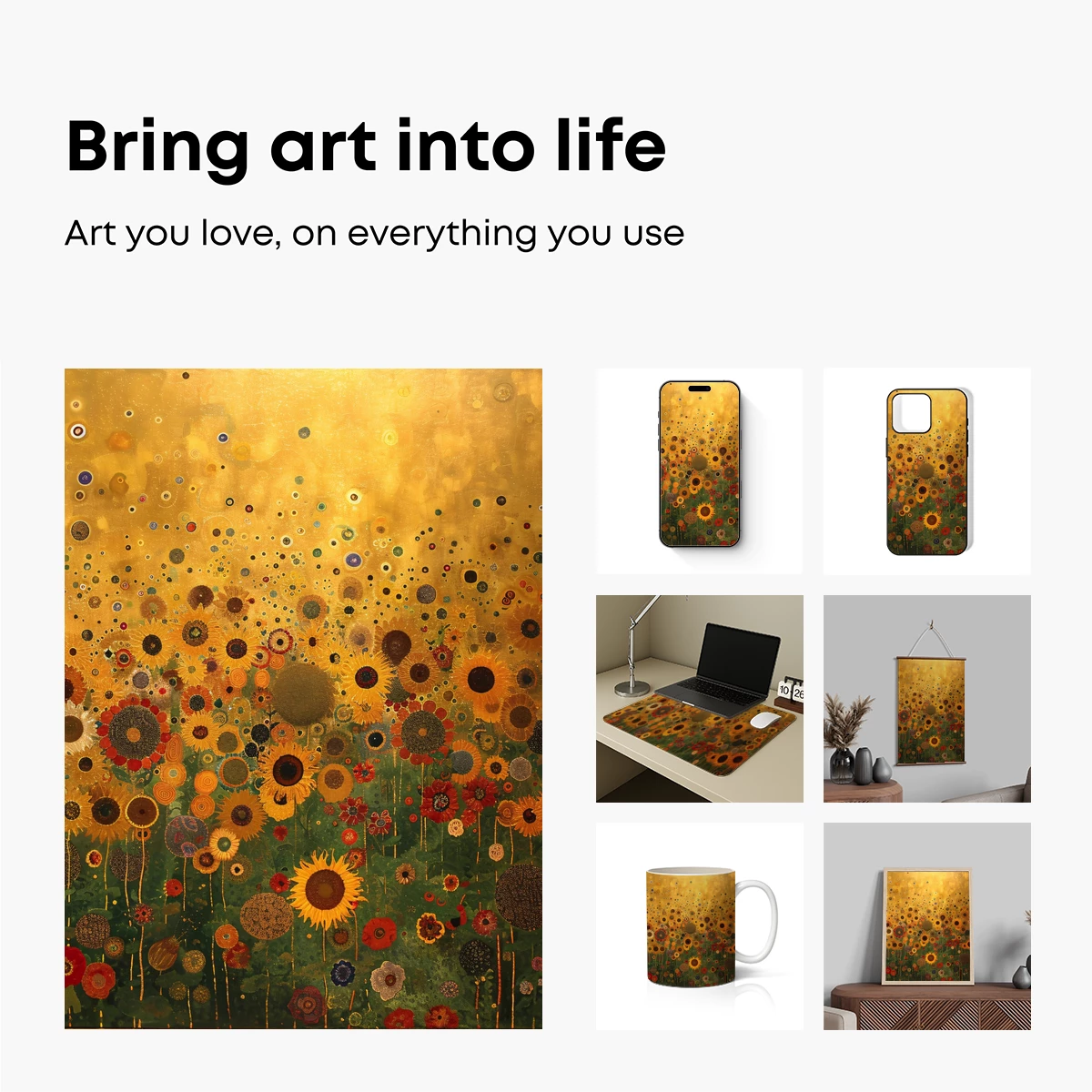 Golden Sunflower Symphony: A Klimt-Inspired Bloom - Image 2