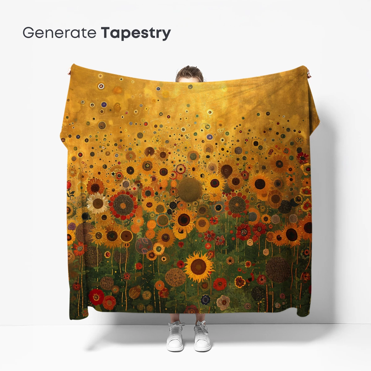 Golden Sunflower Symphony: A Klimt-Inspired Bloom - Image 5